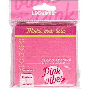 Bloco-Adesivo--Pautado-Vibes-Pink-76x76mm-C/100-Fls