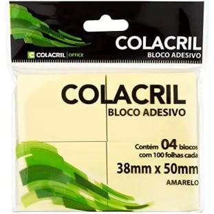 Bloco-Adesivo-Colacril-Amarelo-38MMX50MM-Com-4-Blocos-100fls