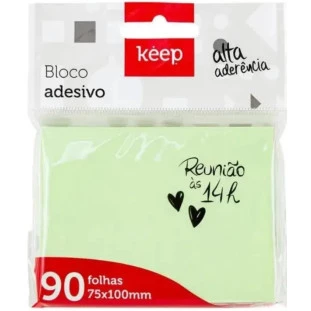 Bloco-Adesivo-Keep-75x100MM-Verde-90FLS