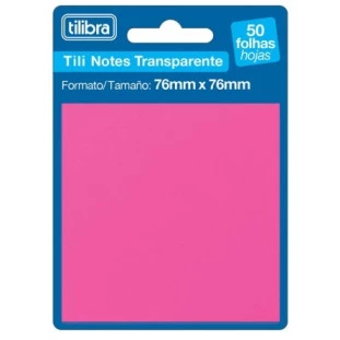 Bloco-Adesivo-Tilibra-Tili-Notes-76X76MM-Transparente-Rosa