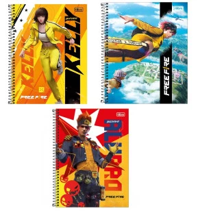 caderno-universitario-16-materias-256-folhas-Free-Fire