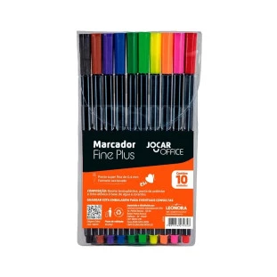 Marcador-Fine-Plus-Com-10-Cores-Jocar-Office-