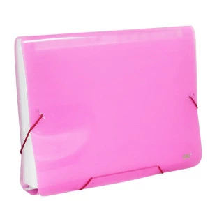 Pasta-Sanfonada-Plastica-A4-C/31-Divisorias-Rosa