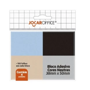 Bloco-Adesivo-Jocar-Cores-Neutras-c/4-Blocos-100-Folhas-Cada
