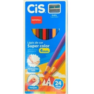 Lapis-de-Cor-Super-Color-CIS-24-Cores-+-1-Apontador-Triangular