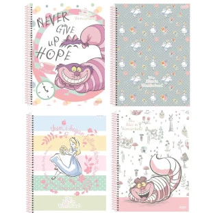 Caderno-Universitario-10-Materias-Alice-No-Pais-Das-Maravilhas-160-Fls