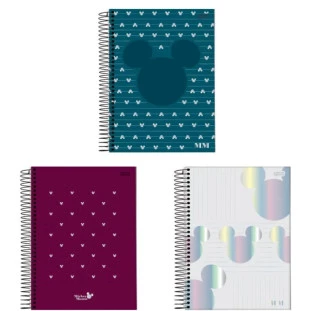 Caderno-Universitario-10-Materias-Mickey-Arts-160-Fls