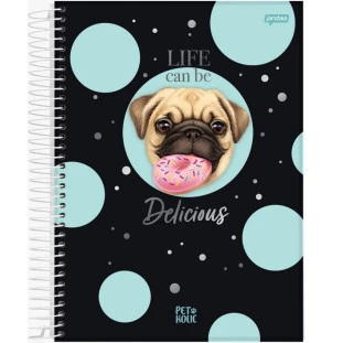 Caderno-Universitario-10-Materias-Pet-Holic-160-Fls-