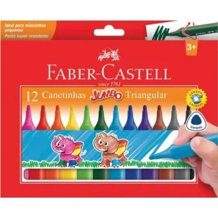 Caneta-Faber-Castell-Hidrografica-Jumbo-Triang-12-Cores