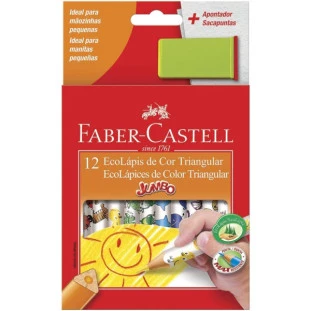 Lapis-de-Cor-Faber-12-Cores-Jumbo-Triangular-