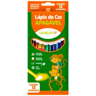 Lapis-de-Cor-Apagavel-C/12-Cores-Leo&Leo