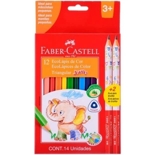 Lapis-de-Cor-Faber-Castell-12-Cores-Jumbo-Triang-+-2-Lapis-de-Granito