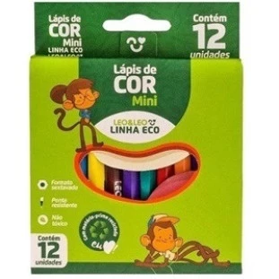 Lapis-de-Cor-12-Cores-Leo&Leo-Meio-Resina-Sextavado-Flex-Ecologico-