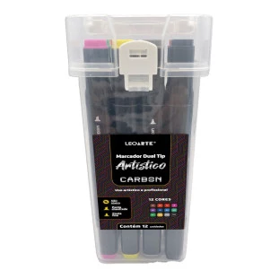 Marcador-Artistico-Dual-Tip-Carbon-Line-12-Cores