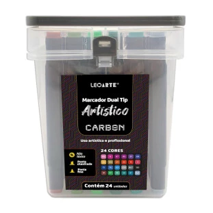 Marcador-Artistico-C/24-Cores-Dual-Tip-Leo&Leo