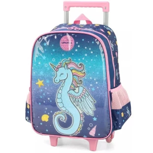 Mochila-Com-Carrinho-Unicornio-Marinho-Azul-